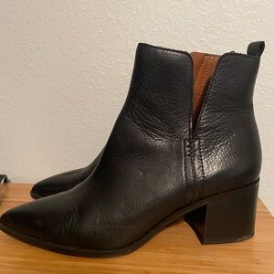 Franco Sarto Black Leather Ankle Booties